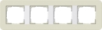 Cadre fin. 4x Gira E3 sable/blanc