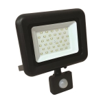 PROJECTEUR LED SMD AVEC DETECTEUR ROTATIF 30W 3000K IP65 NOIRE