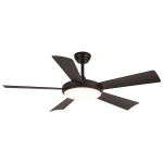 DECORATIVE FAN BLACK COFFE COLOR WITH LED LIGHT AND REMOTE CONTROL Φ132 38W