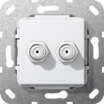 SAT douille F 2x Gender Changer Module blanc