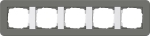 Cadre fin. 5x Gira E3 gris fon./blanc