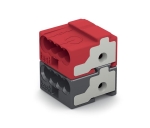 Connecteur femelle pour 4 conducteurs pour broches à souder individuelles, gris foncé/rouge