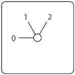 Commutateur 2 positions avec pos. 0 (22.5mm)