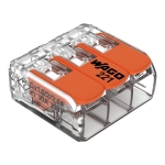 Verbindingsklem /Universele klem COMPACT 3-DRAADS KLEM met bedieningshendels, transparant