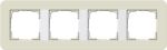 Cadre fin. 4x Gira E3 sable/blanc
