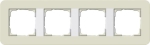 Cadre fin. 4x Gira E3 sable/blanc