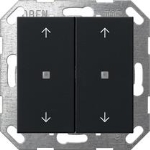 BP basc. 2x flèches OneKNX System 55 noir m