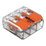 Verbindingsklem /Universele klem COMPACT 3-DRAADS KLEM met bedieningshendels, transparant