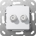 SAT douille F 2x Gender Changer Module blanc