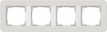 Cadre fin. 4x Gira E3 gris clair/blanc
