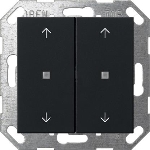 BP basc. 2x flèches OneKNX System 55 noir m