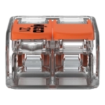 Verbindingsklem /Universele klem COMPACT 2-DRAADS KLEM met bedieningshendels, transparant