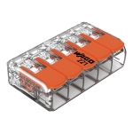 Verbindingsklem /Universele klem COMPACT 5-DRAADS KLEM met bedieningshendels, transparant