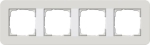 Cadre fin. 4x Gira E3 gris clair/blanc