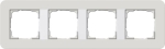 Cadre fin. 4x Gira E3 gris clair/blanc