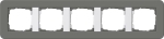 Cadre fin. 5x Gira E3 gris fon./blanc