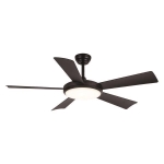 DECORATIVE FAN BLACK COFFE COLOR WITH LED LIGHT AND REMOTE CONTROL Φ132 38W