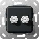 SAT douille F 2x Gender Changer Module noir m