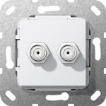 SAT douille F 2x Gender Changer Module blanc