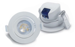 505540 Spot HARMONY CCT, 7 watts, dim. Triac, encas. Ø70mm, blanc dynamique